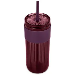 Serendipio Mayfair Plastic Tumbler & Straw Maroon Top
